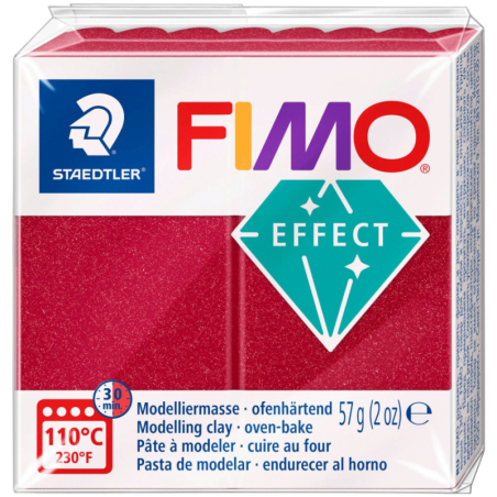Полимерная глина Fimo Effect, №28, рубиново-красный металлик, 57 г