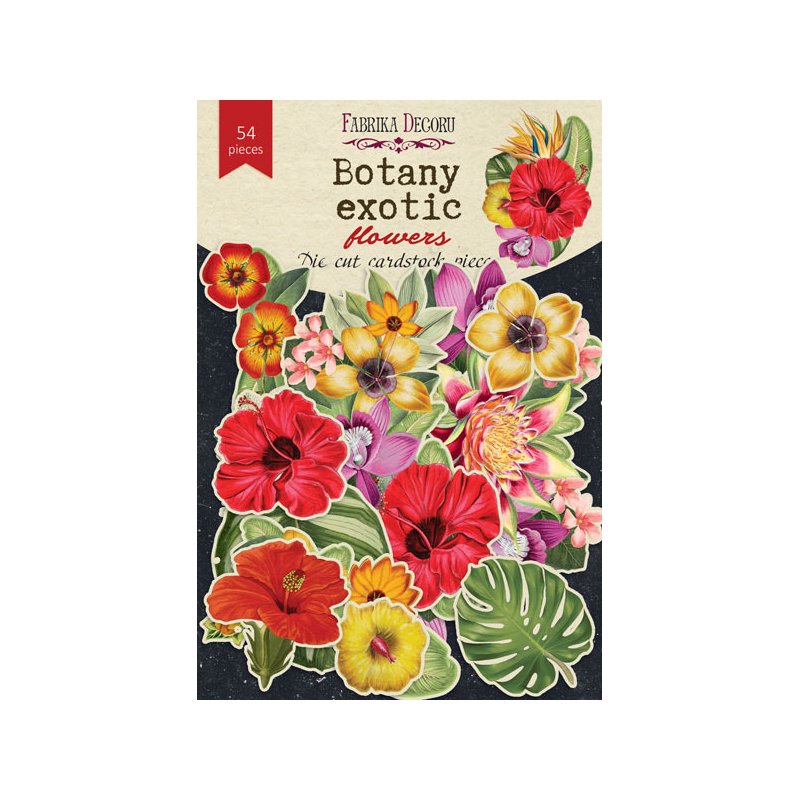 Набор высечек для скрапбукинга "Botany exotic flowers" FDSCD-04108, 54 штуки