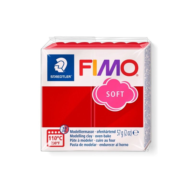 Полімерна глина Fimo Soft, 57 г, №2 Р , різдвяний червоний