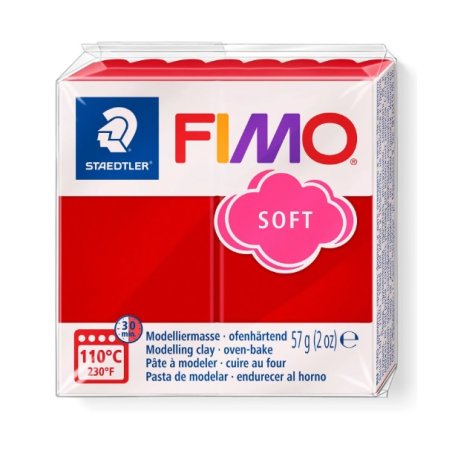Полимерная глина Fimo Soft, 57 г, №2 Р, рождественский красный