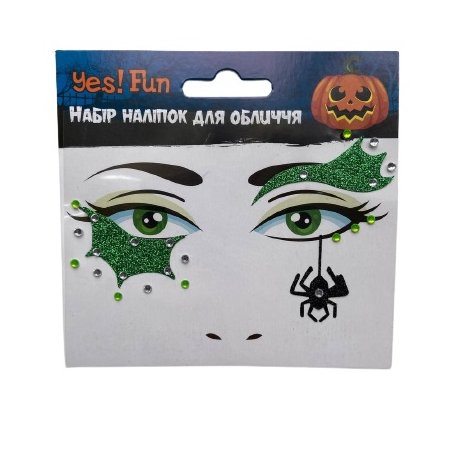 Набор стикеров для лица Хэллоуин "Зеленый", глиттер