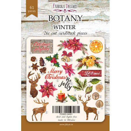 Набір вирубування для скрапбукінгу "Botany winter" FDDCS-04021, 61шт
