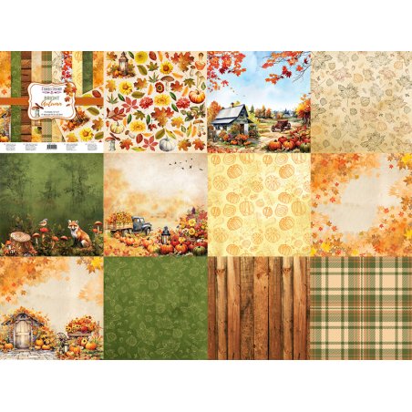 Набор двусторонней бумаги 30,5х30,5 см "Bright Autumn", 200 г/м2, 10 листов