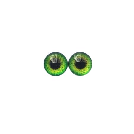 Очі скляні для ляльок, колір зелено-жовтий, 10 мм,