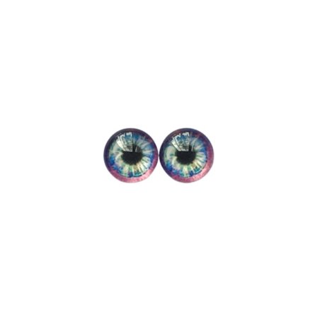 Очі скляні для ляльок, колір рожевий з синім (пара), 10 мм