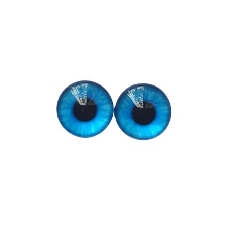 Очі скляні для ляльок, колір синьо-блакитний, 16 мм (пара)
