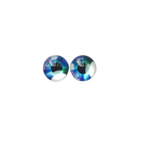 Глазки стеклянные для кукол (с бликом), цвет фиолетовый с зеленым (пара), 10 мм