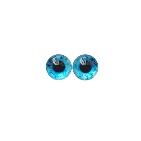 Очі скляні для ляльок, колір бірюзовий (пара), 10 мм