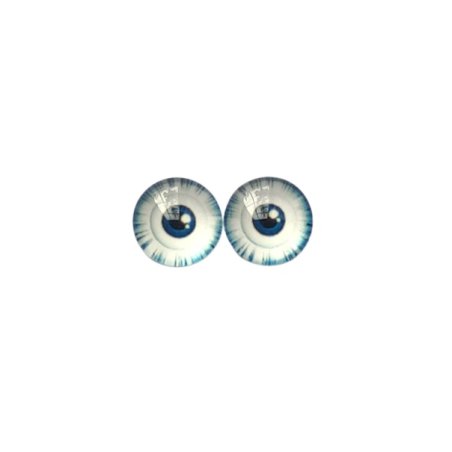 Очі скляні для ляльок, колір біло-блакитний з синьою зіницею (пара), 10 мм