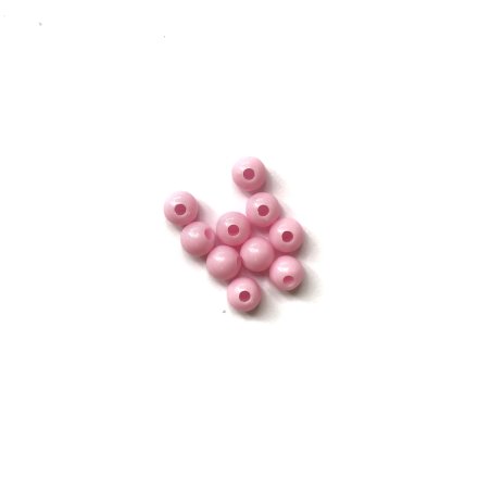 Пластиковые бусины глянцевые, цвет светлый розовый, 0,8 см, №5, 10 шт