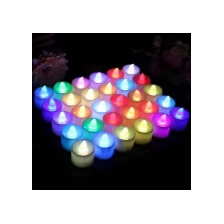 Свеча LED пластиковая (мерцает разноцветными огнями) 4 см