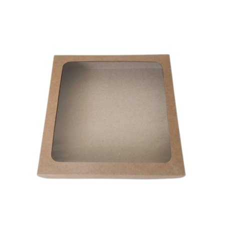 Коробочка для упаковки (дно + кришка) №0236, колір крафт, 20х20х3,5 см