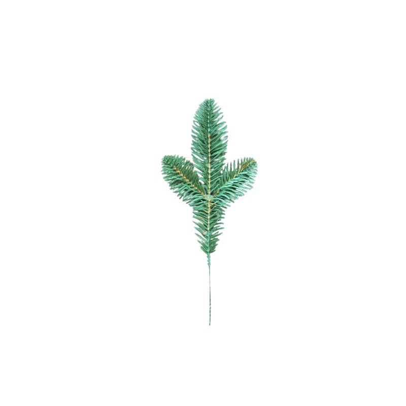 Искусственная зелень "Еловая веточка зеленая" обьемная с одной стороны №8, 27 см