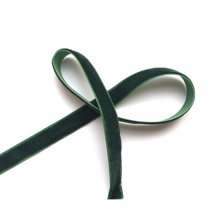 Оксамитова стрічка 1 см, колір різдвяний зелений, 1 м