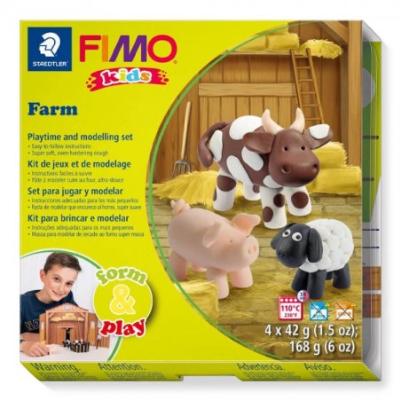 Набор полимерной глины FIMO Kids Form & Play "Ферма" 8034 01