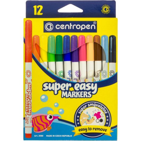 Набір фломастерів "Super Easy" Centropen, 12 кольорів