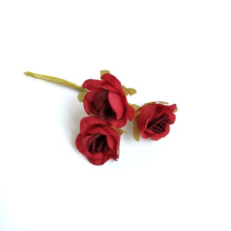 Букетик трояндочок 3,8 см, колір червоний (3 штуки)