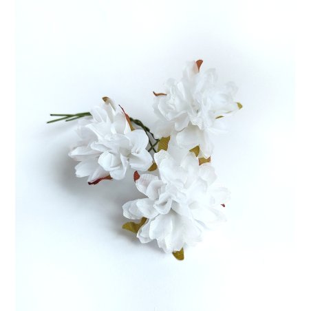 Букетик пионов пышных 4 см, цвет белый (3 штуки)