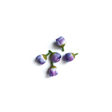 Бутони троянд, колір фіолетовий 1,6 см, 5шт