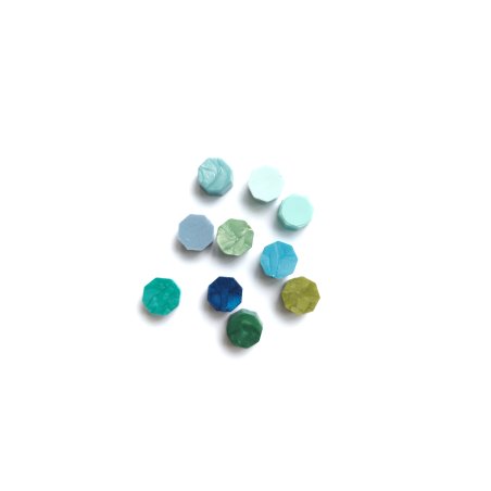 Сургучні воскові міні-таблетки, колір зелено блакитний микс (10 штук)