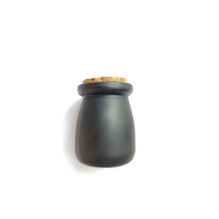 Скляна баночка, 71х56 мм , колір чорний мат (90мл)