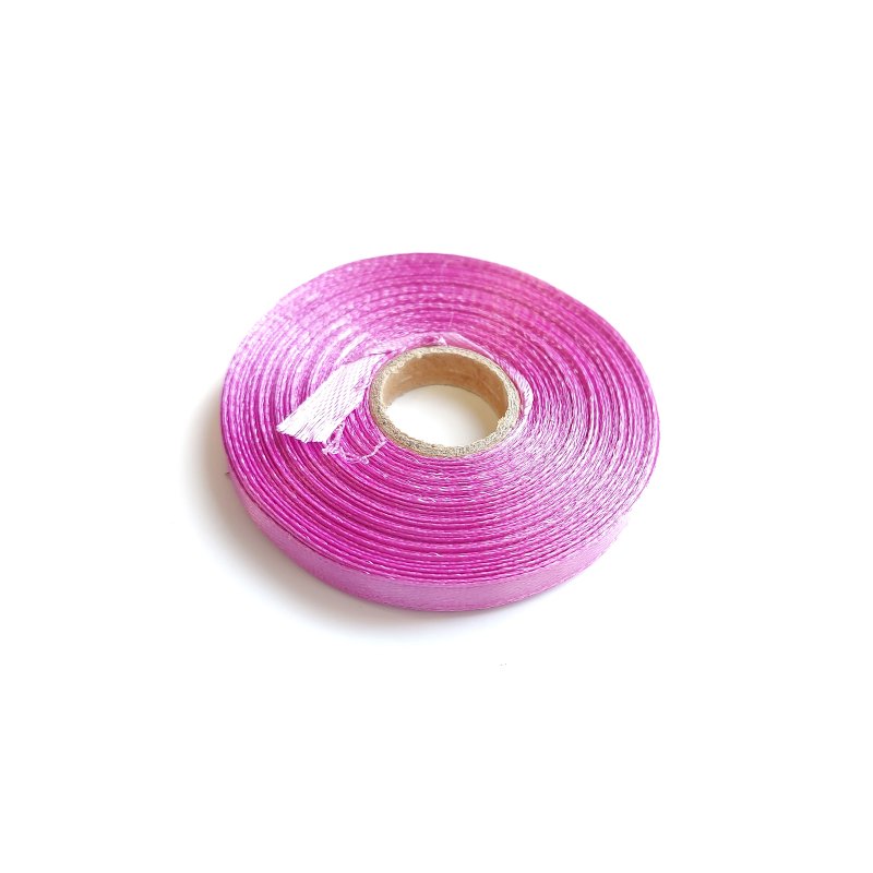 Атласна стрічка, колір бузково-рожевий, 6 мм (22 метра)
