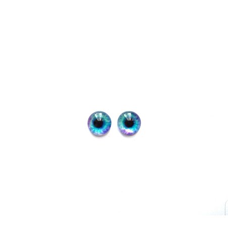 Очі скляні для ляльок №77318 (пара), 6 мм, колір фіолетово-блакитний