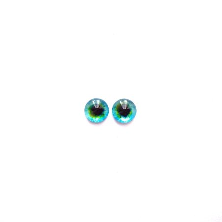Глазки стеклянные для кукол №77132 (пара), 8 мм, цвет желто-голубой