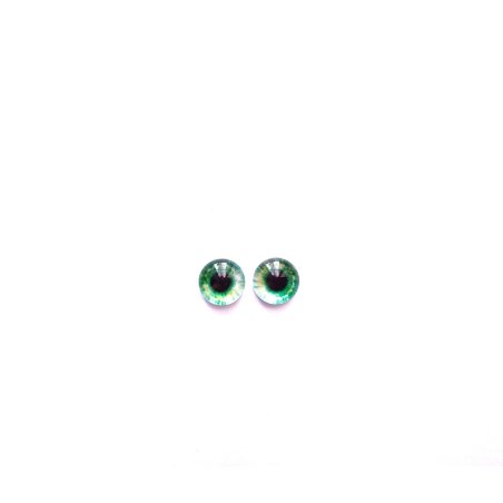 Глазки стеклянные для кукол №77188 (пара), 10 мм, цвет лайм