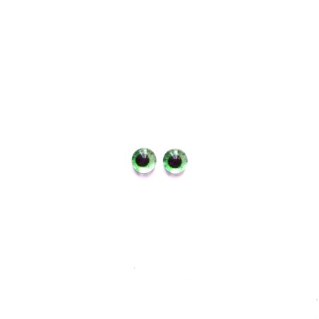 Глаза стеклянные для кукол №77328 (пара), 6 мм, цвет лайм
