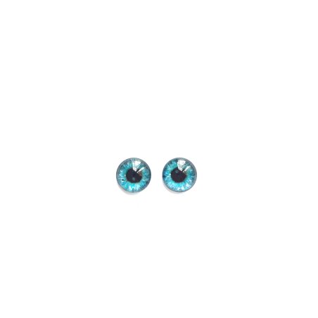 Глазки стеклянные для кукол №77187 (пара), 12 мм, цвет бирюзовые