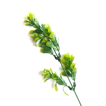 Штучна зелень "Гілочка дрібних квіточок", колір білий, 20 см