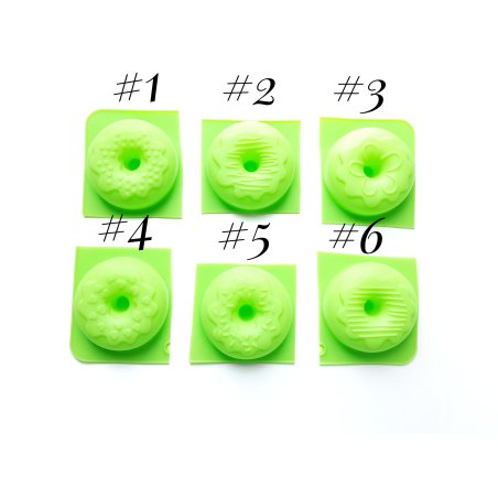 Силиконовая форма для мыла "Пончик в ассортименте", 7*3,5см (1шт)