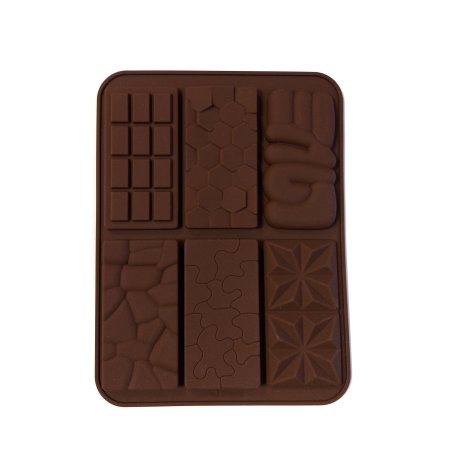 Силиконовая форма "Плитки шоколада ассорти" 6 шт
