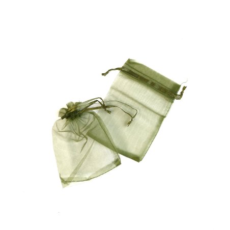Подарочный мешочек из органзы  10х15 см, цвет- оливковый  (1шт)
