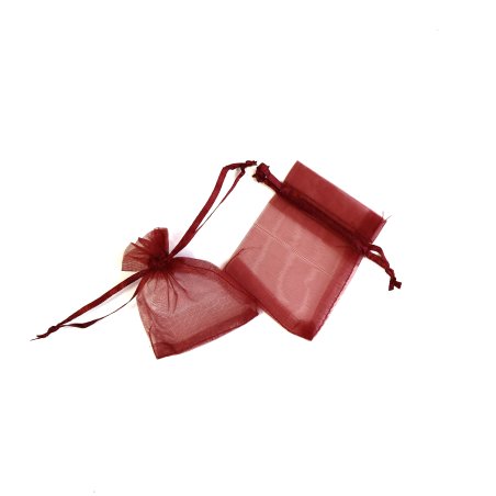 Подарочный мешочек из органзы  7х9 см, цвет- бордовый (1шт)