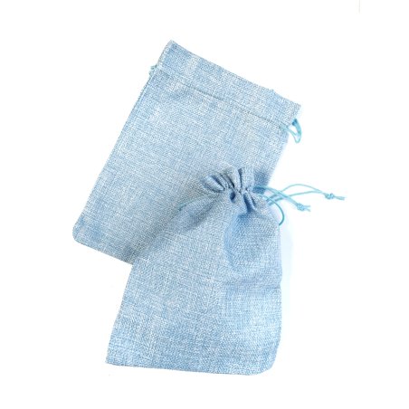 Подарочный мешочек из мешковины 17х23 см, цвет- голубой (1шт)