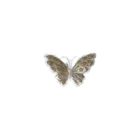 Декоративний пластиковий метелик, колір золотий перламутр, 10х10 см