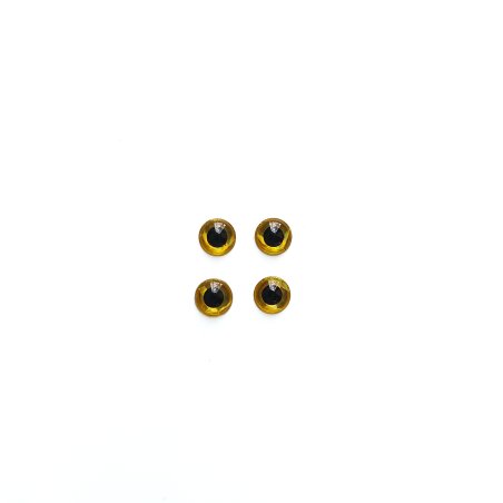 Глазки для игрушек 3 мм, цвет - желтый, на липкой основе ,2 пары