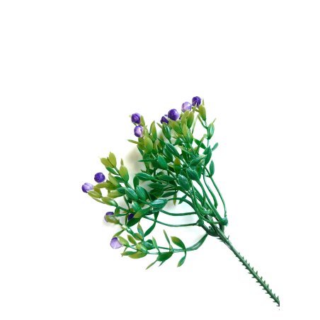 Искусственная зелень "Веточка мелких ягодок", цвет фиолетовый, 24 см