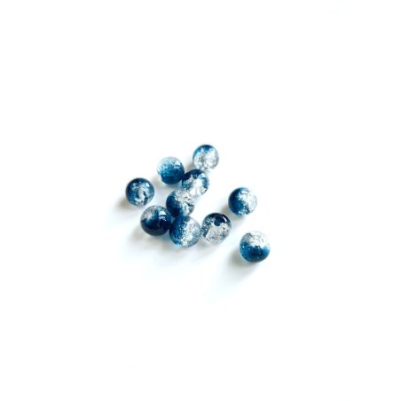 №108 Бусины с эффектом битого стекла темно-синий, 0,8 см, 10 шт
