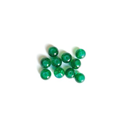№43 Намистини з ефектом битого скла зелені, 0,6 см, 10 штук