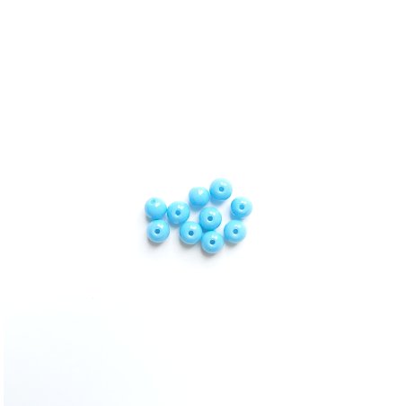 Бусины стеклянные голубые,4 мм, №3, 10 шт