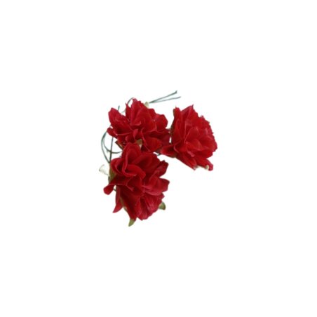 Букетик півоній пишних 4 см, колір червоний (3 штуки)
