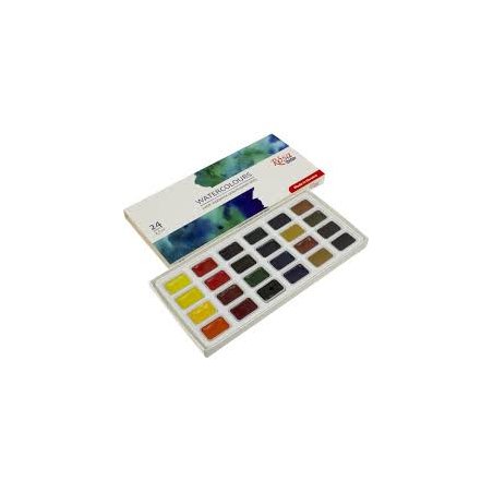 Набір акварельних фарб ROSA Studio, кювета, картон, 24 кольори.