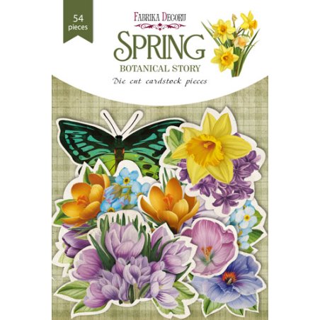 Набір висічок для скрапбукінгу "SPRING BOTANICAL STORY" FDSDC-04131, 54 штук