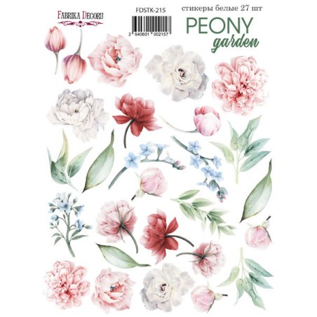 Набір наклейок (стікерів) 27 шт "Peony garden" №215