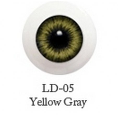 Акриловые глаза для кукол, цвет - желто-зеленый, 6 мм. Арт. G6LD-05