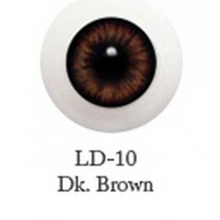 Акриловые глаза для кукол, цвет - карие, 12 мм. Арт. G12LD-10