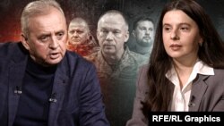 Віктор Муженко, Олександр Сирський, Валерій Залужний, Андрій Білецький та журналістка Власта Лазур (колаж)